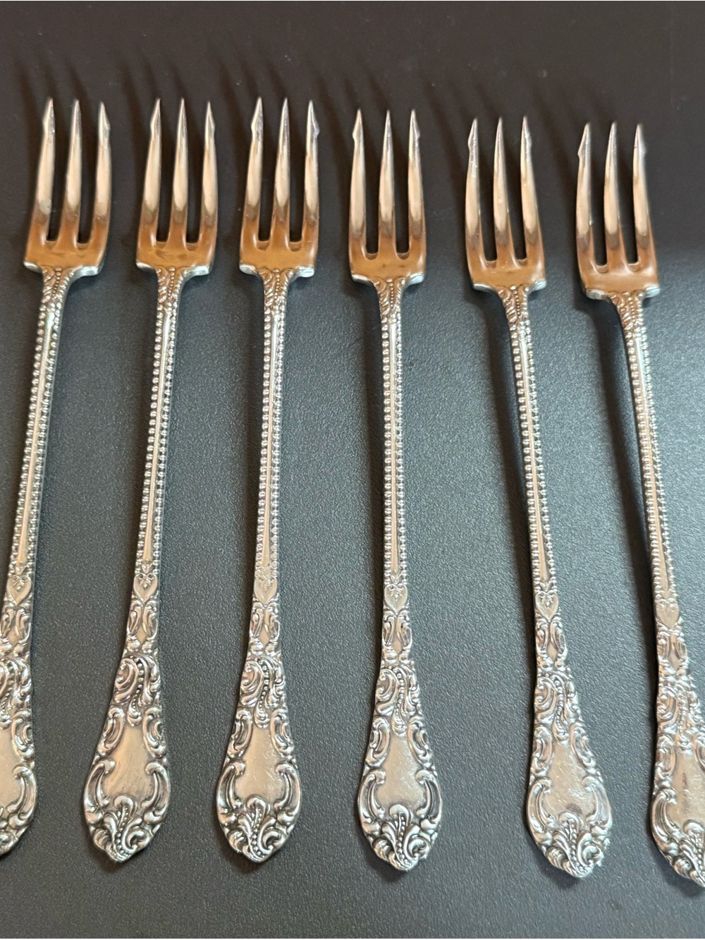 Set of 6 Holmes & Edwards Cocktail / Oyster Forks "Imperial" Pattern (c. 1895)